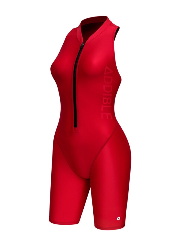 애디블 플레이어5짚업 하이넥 반전신 탄탄이 [레드] 여자 실내수영복 ASWRE015 RED